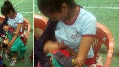 Mizoram Volleyball Player Breastfeeds Baby in the Middle of the Game! Heart-Warming Pic Goes Viral