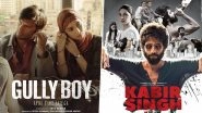 Ranveer Singh's Gully Boy, Shahid Kapoor's Kabir Singh Top the Most Tweeted Hindi Films of 2019 List