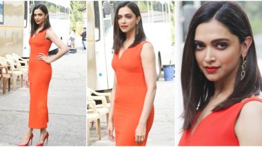 Deepika Padukone's Bright Red Midi Dress for Chhapaak Promotions is Exuding all the Christmas Vibes (View Pics)