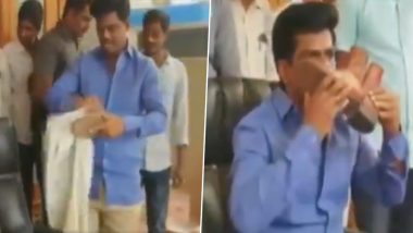 Andhra Pradesh: Gorantla Madhav, YSR Congress Leader, Kisses Police Shoe to Condemn TDP Leader Diwakar Reddy’s Derogatory Remark on Cops; Watch Video