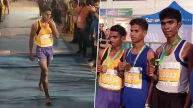 Unable to Afford Shoes, Athlete Runs Barefoot and Clinches Silver Medal in 11km Vasai Virar Mayor’s Marathon in Maharashtra (Watch Video)