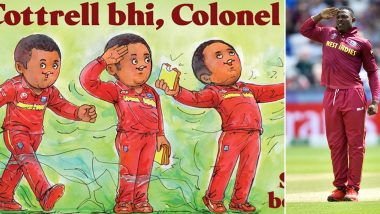 Amul Release Special Caricature on Sheldon Cottrell’s Unique Wicket-Taking Celebration (See Post)