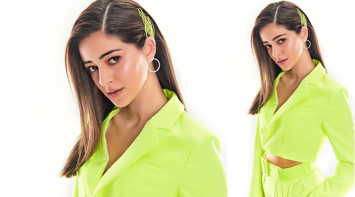 Ananya Panday in neon yellow Oh Polly suit for Pati, Patni Aur Woh promotions (3)