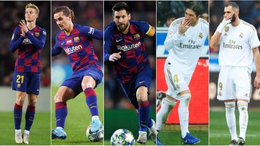 El Clasico 2019 Barcelona vs Real Madrid Key Players: Lionel Messi, Karim Benzema & Other Players to Watch Out for in BAR vs RM Football Match