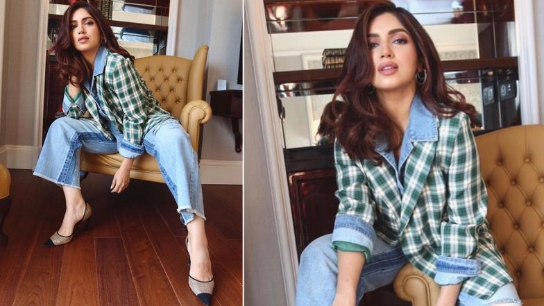 Thrifty Style: Bhumi Pednekar Says a Nippy Hello in an Oversized Checkered Denim Jacket, All We Can Say Is We Want It Too!