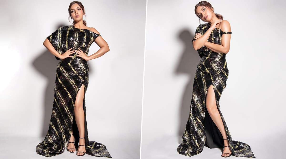 Bhumi Pednekar in Bhibhu Mohapatra for Pati, Patni Aur Woh promotions