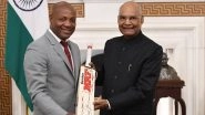 Brian Lara Meets President Ramnath Kovind at Rashtrapati Bhavan; India's Head of State Calls Former Caribbean Batsman a Role Model