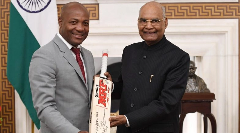 Brian Lara Meets President Ramnath Kovind at Rashtrapati Bhavan