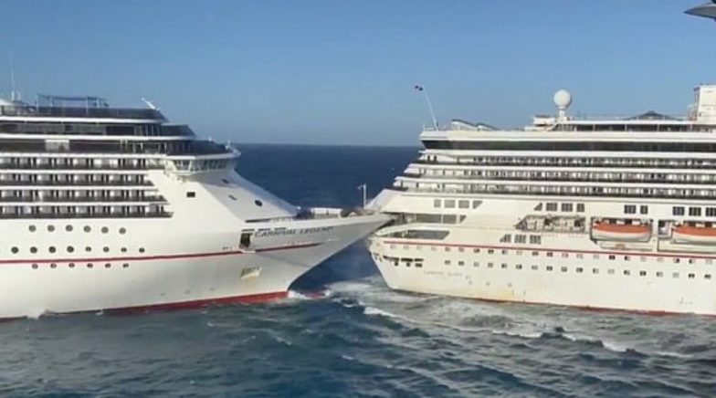 cruise ship crash into each other