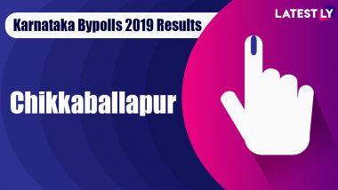 Chikkaballapur Bypoll 2019 Result For Karnataka Assembly Live: Dr K Sudhakar of BJP Leading