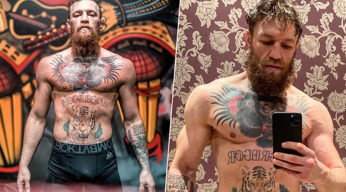Ripped Conor McGregor looks in amazing shape for UFC fight vs Cowboy  Cerrone as he poses shirtless and in check suit – The US Sun