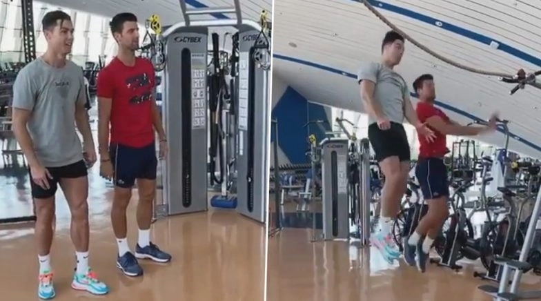 Cristiano Ronaldo and Novak Djokovic Turn Gym Buddies as CR7 Teaches Serbian Tennis Star
