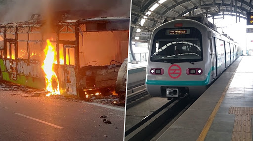 DMRC Shuts 5 Metro Stations After CAA Protesters in Delhi Go on Rampage, Set Buses Ablaze