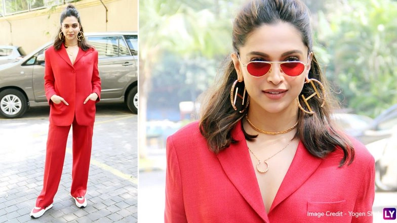 Oo La La! Deepika Padukone’s Got That Classy Thing Going On With Red, This Time It’s a Suit!