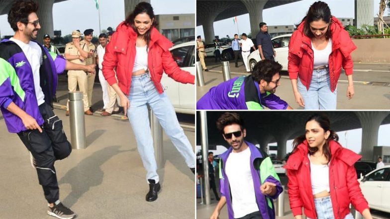 Deepika Padukone Completes #DheemeDheemeChallenge By Kartik Aaryan Right at Mumbai Airport! (Watch Videos)