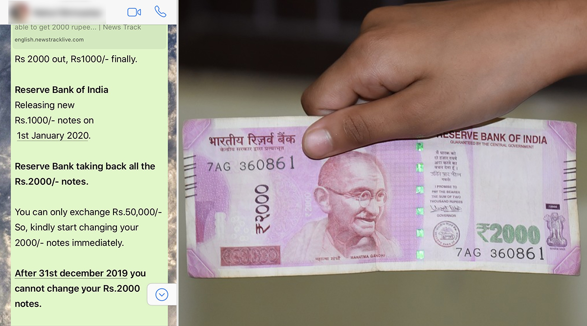 Rs 2000 Notes Won't Be Available in ATMs From New Year 2020? Know Truth  Behind Viral WhatsApp Message Claiming Demonetisation  | 🔎 LatestLY