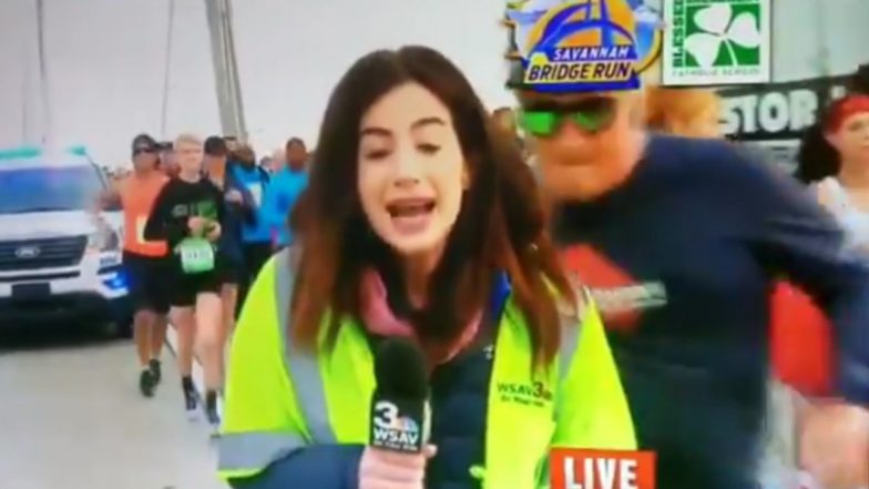 Georgia Journalist's Butt Was Groped by Youth Minister on Live TV While She Was Reporting on Savannah Bridge Run!