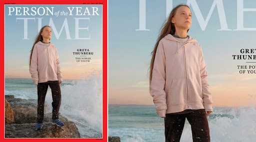 Image result for time magazine cover featuring Greta Thunberg