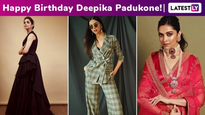 Deepika Padukone Birthday: From Gowns, Pantsuits to Six-Yards, Here&rsquo;s How The Leggy Lass Has Always Kept Us Hooked With Her Fashion Game!