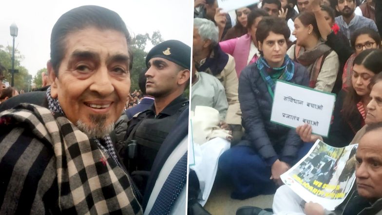 Jagdish Tytler Seen in Priyanka Gandhi's Dharna Against Police Assault on Protesting CAA Students, BJP Condemns