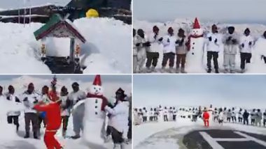 Christmas 2019: Jawans Spread Christmas Joy by Singing Jingle Bells on LOC in Kashmir, Watch Video