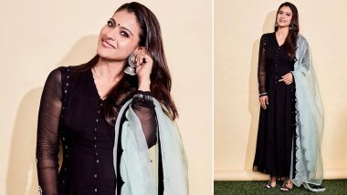 Yo or Hell No? Kajol Kickstarts Tanhaji Promotions in a Rs 29,950 Anarkali by Ankur and Priyanka Modi (View Pics)