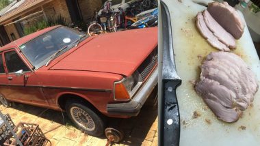 Australian Man Roasts Pork Joint in His Car As Temperatures Set Soaring (See Pictures)