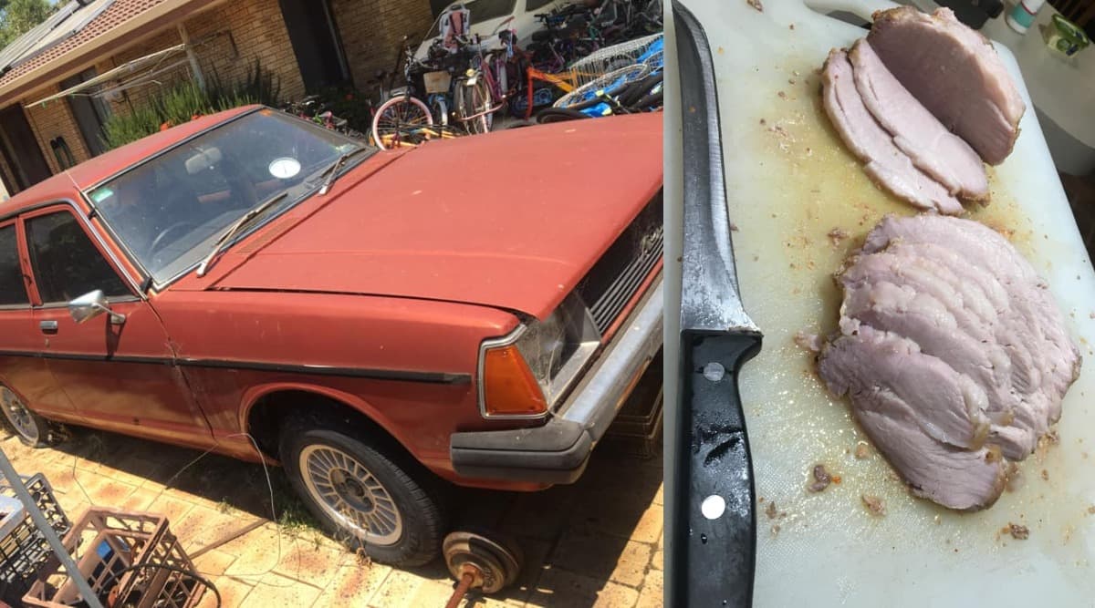 Australian Man Roasts Pork Joint in His Car As Temperatures Set Soaring (See Pictures) Australian Man Roasts Pork Joint in His Car As Temperatures Set Soaring (See Pictures)