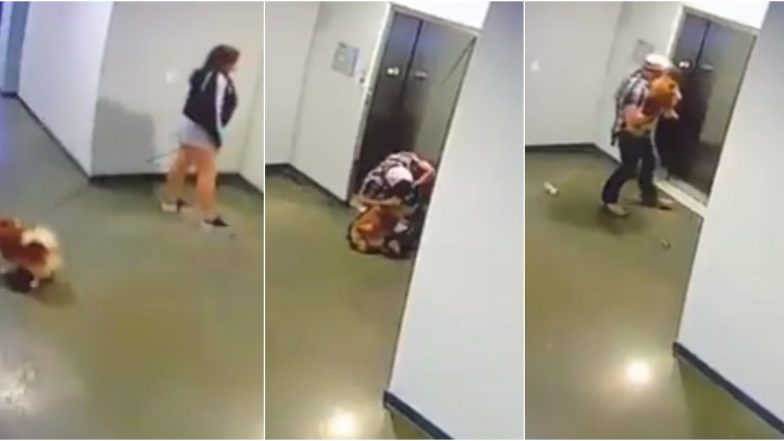 Man Saves Neighbour's Pet Dog After Its Leash Gets Caught in Elevator Doors, Dramatic Rescue Video Goes Viral