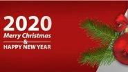 Merry Christmas and Happy New Year 2020 Wishes & HD Images: WhatsApp Stickers, Facebook Greetings, Photos, Quotes and Messages To Send During Holiday Season