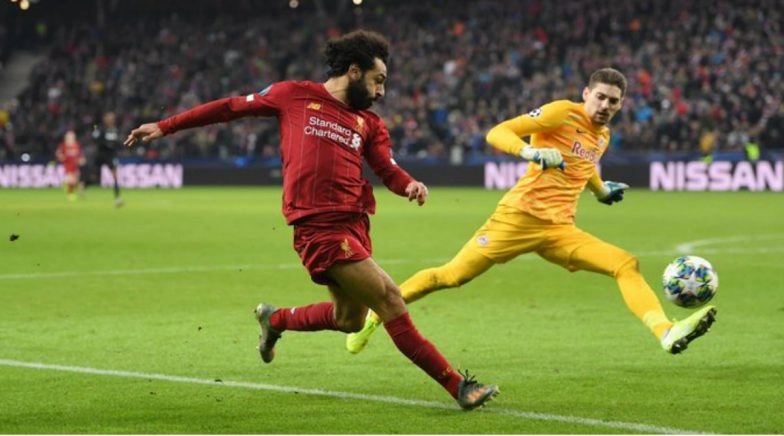 Mohamed Salah Scores From Tight Angle Against RB Salzburg in UEFA Champions League 2019–20
