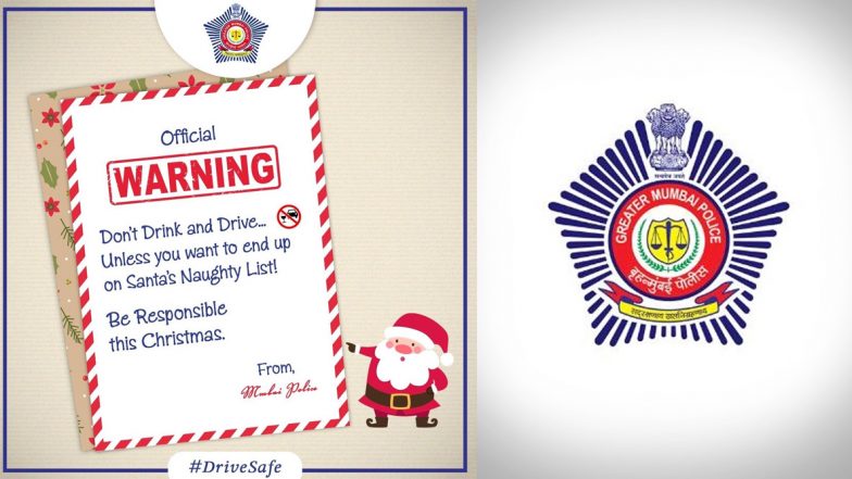 Mumbai Police Gives a Witty Warning Against 'Drink and Drive' During Christmas Celebrations (Check Tweet)
