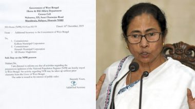 West Bengal: Mamata Banerjee Puts Stay Order on NPR Updation Process Amid Anti-CAA Protests