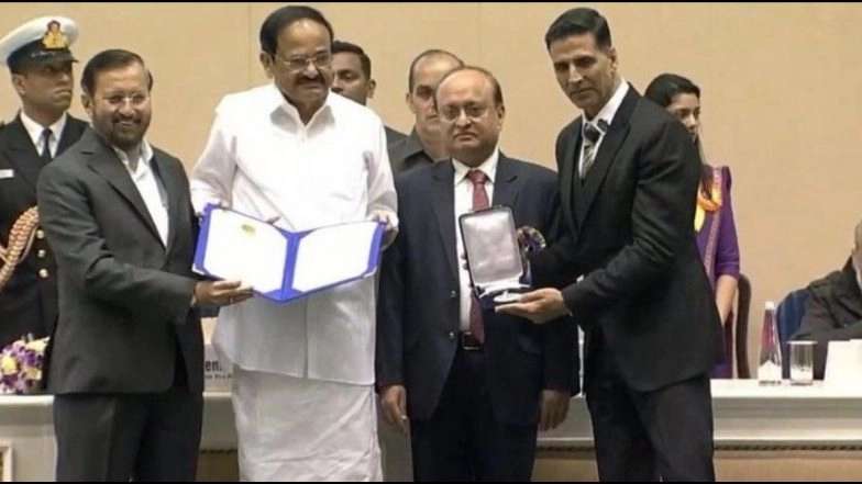 66th National Film Awards 2019: Check Out Pics of Akshay Kumar, Keerthy Suresh, Vicky Kaushal and Others at the Ceremony (Watch Videos)