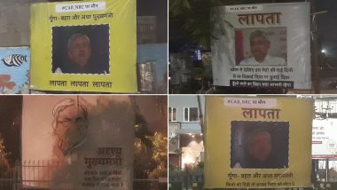 'Nitish Kumar Missing' Posters Emerge in Patna Amid Bihar Chief Minister's Silence on Citizenship Amendment Act