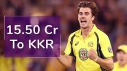 Most Expensive Players in IPL 2020 Auction: Pat Cummins Goes for 15.50 Crore, Full List of Expensive Cricketers Sold So Far
