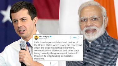 US Presidential Nominee Pete Buttigieg Expresses Concern on India's Anti-CAA Protests, Says Govt Action 'Could Threaten Longstanding Democratic Traditions'