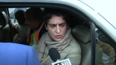 Priyanka Gandhi Stopped by UP Police on Way to Meet Family of Activist Sadaf Jafar, Arrested During Anti-CAA Protest