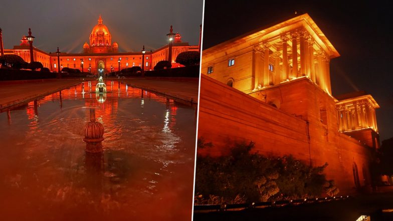Rashtrapati Bhavan Dons Saffron to Raise Awareness About Violence Against Women, See Pics