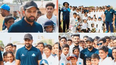 Rohit Sharma Meets Budding Cricketers in Mumbai, Indian Opener Delighted to Interact With ‘Young Guns’ (See Post)