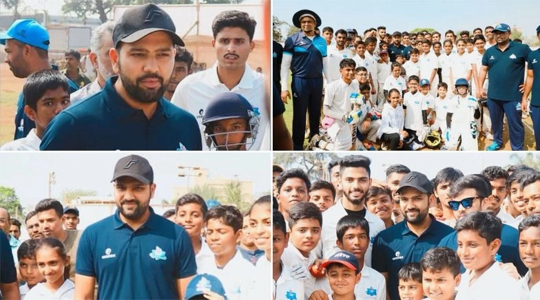 Rohit Sharma Meets Budding Cricketers in Mumbai, Indian Opener Delighted