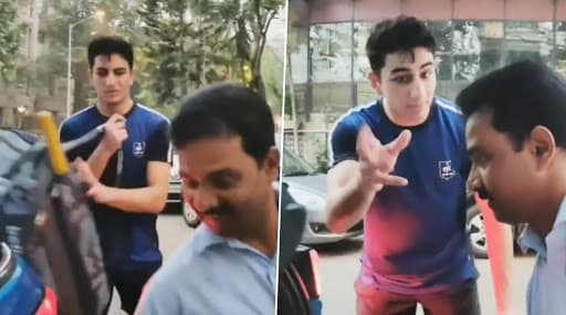 Ibrahim Ali Khan has fun with a photographer 