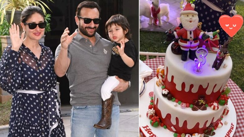 Saif Ali Khan-Kareena Kapoor Khan’s Baby Boy Taimur Gets the Perfect Christmas-Themed Cake on His Birthday