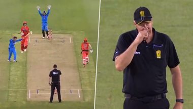 Umpire Raises Finger Only to Rub his Nose During Melbourne Renegades vs Adelaide Strikers Match in BBL 2019–20, Rashid Khan Even Celebrates Fall of the Wicket; Watch Video
