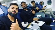 Virat Kohli Shares In-Flight Selfie Ahead of India vs West Indies 1st T20I in Hyderabad, KL Rahul and Shivam Dube Also in the Frame; See Instagram Post