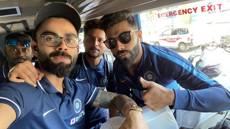 Virat Kohli Shares Cool Selfie on Instagram With Ravindra Jadeja and Kuldeep Yadav After Team India Touches Down in Chennai for IND vs WI 1st ODI 2019