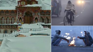 Winter 2019: Cold Waves Grip North India as Mercury Dips Following Snowfall in The Hills, Badrinath Temple in Uttarakhand Covered in Snow, See Pics