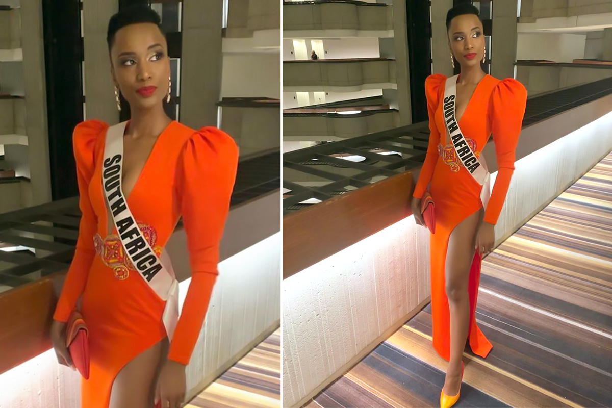 Zozibini Tunzi Looks Sexy Yet Classy In A High Thigh Slit Gown Zozibini Tunzi Is Miss Universe