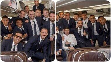 Cristiano Ronaldo, Paulo Dybala and Juventus Team Reach Saudi Arabia for Supercoppa Italiana Final 2019-20 as JUV Announce 24-Member Squad (Watch Videos & Pics)