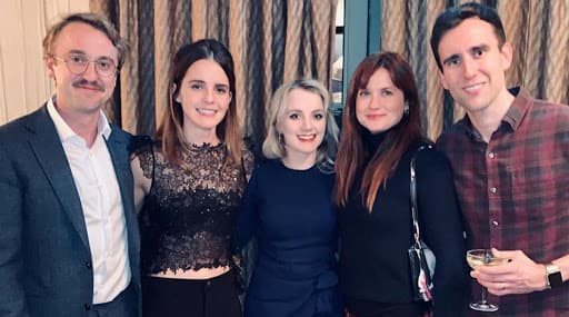 Emma Watson and Tom Felton have a Christmas reunion with Harry Potter friends.